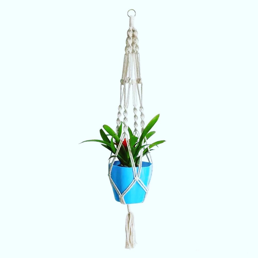 Macrame plant hanger, cream color. Set of 3. NEW!